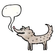 cartoon wolf with speech bubble N48