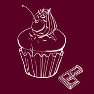 cherry muffin with whipped cream