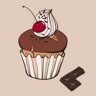 cherry muffin with whipped cream N2