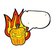 flaming pumpkin cartoon N3