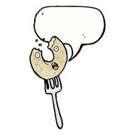 donut on fork cartoon N2