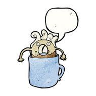cartoon donut dunked in coffee N4