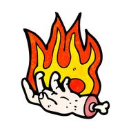 flaming hand cartoon N2