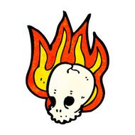 flaming skull cartoon N19
