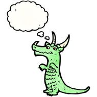 cartoon dragon with thought bubble N11