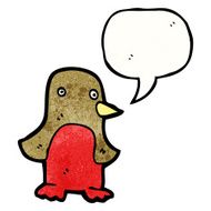 cartoon robin with speech bubble N59
