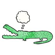 cartoon crocodile with thought bubble N52