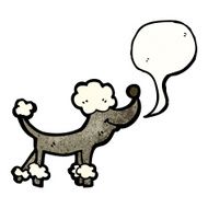 cartoon barking poodle N4