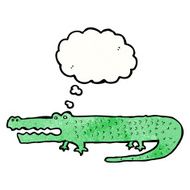 cartoon crocodile with thought bubble N53