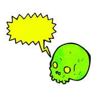 shrieking green skull cartoon N2