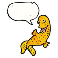 cartoon fish with speech bubble N123