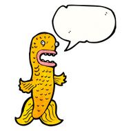 cartoon fish with speech bubble N124