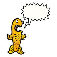 cartoon fish with speech bubble N125
