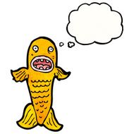 cartoon fish with thought bubble N114