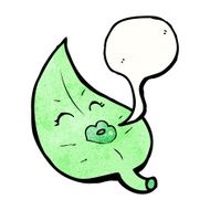 pretty leaf with speech bubble N2