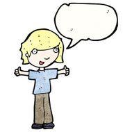 cartoon boy giving thumbs up sign N2