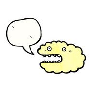 funny cartoon cloud with speech bubble N4