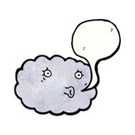 funny cartoon cloud with speech bubble N5