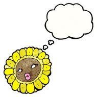 sunflower face with thought bubble N2