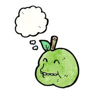 cartoon apple with thought bubble N43