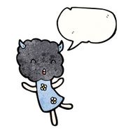 cartoon thunder cloud head girl N2