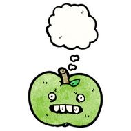 cartoon apple with thought bubble N44