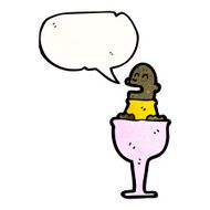 cartoon little man in wineglass N2