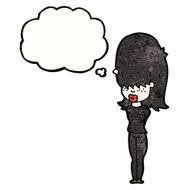 cartoon woman thinking N48