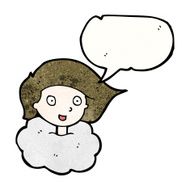 girl with head in clouds cartoon N2