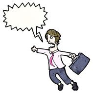 cartoon rushing businessman N8
