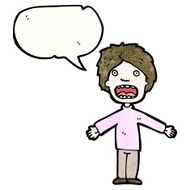 cartoon confused boy with speech bubble N14