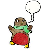 cartoon christmas robin wearing scarf N8