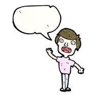 cartoon boy with speech bubble N25