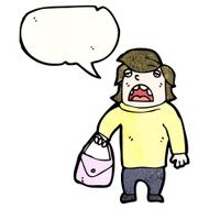 cartoon man holding handbag N4