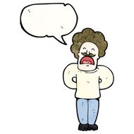 cartoon self important man talking N7