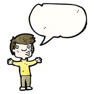 cartoon boy with speech bubble N26