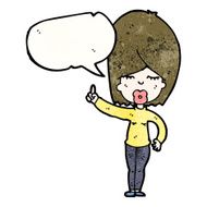 cartoon woman with speech bubble N68