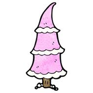 cartoon pink christmas tree N15