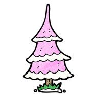 cartoon pink christmas tree N16