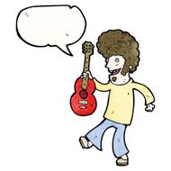 cartoon hippie man with guitar N2