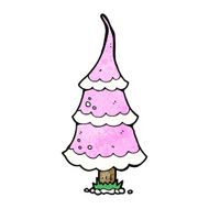 cartoon pink christmas tree N18