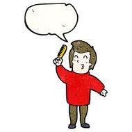cartoon man combing hair N18