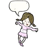 cartoon happy girl dancing N2