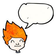 ginger boy with speech bubble cartoon N3