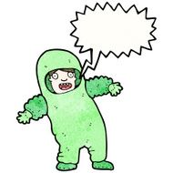 cartoon man in quarrantine suit N2