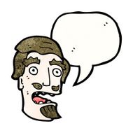 cartoon shocked man with goatee beard N2