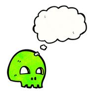 cartoon skull with thought bubble N65