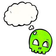 cartoon skull with thought bubble N66