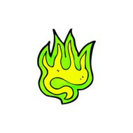 green fire symbol cartoon N3