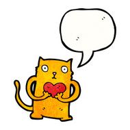 cartoon cat with love heart N5